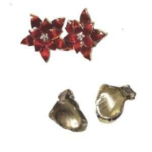 Vintage Clip on earrings goldtone